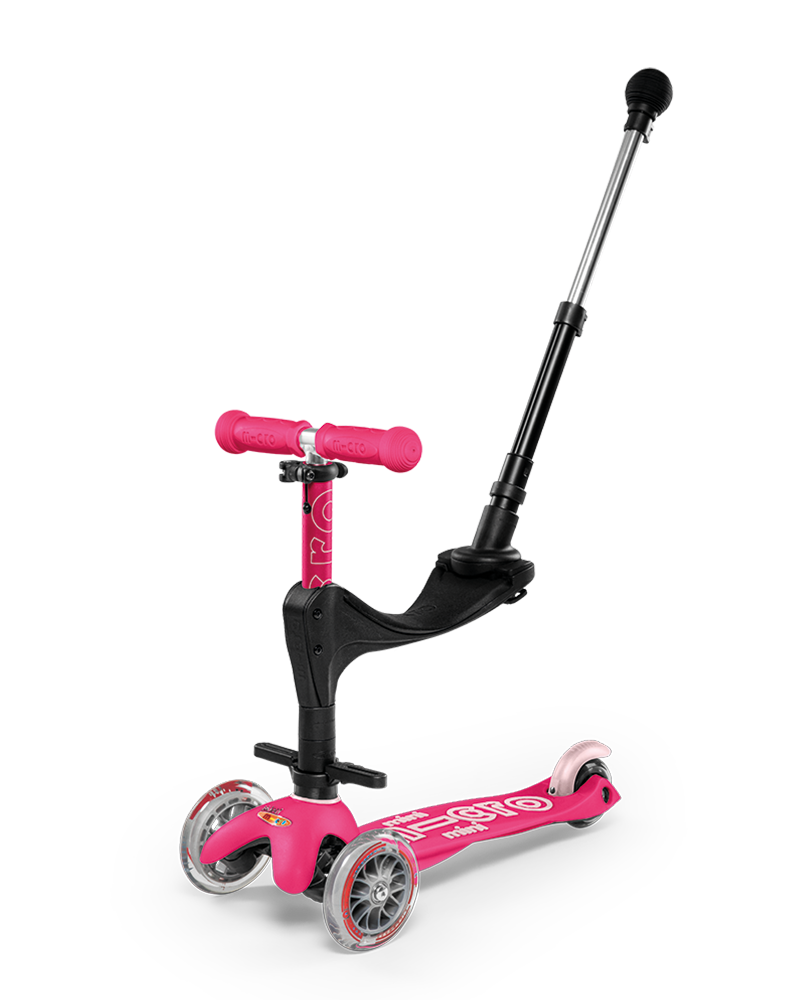 Trottinette 3 roues Mini Micro Plus LED rose - Micro Mobility